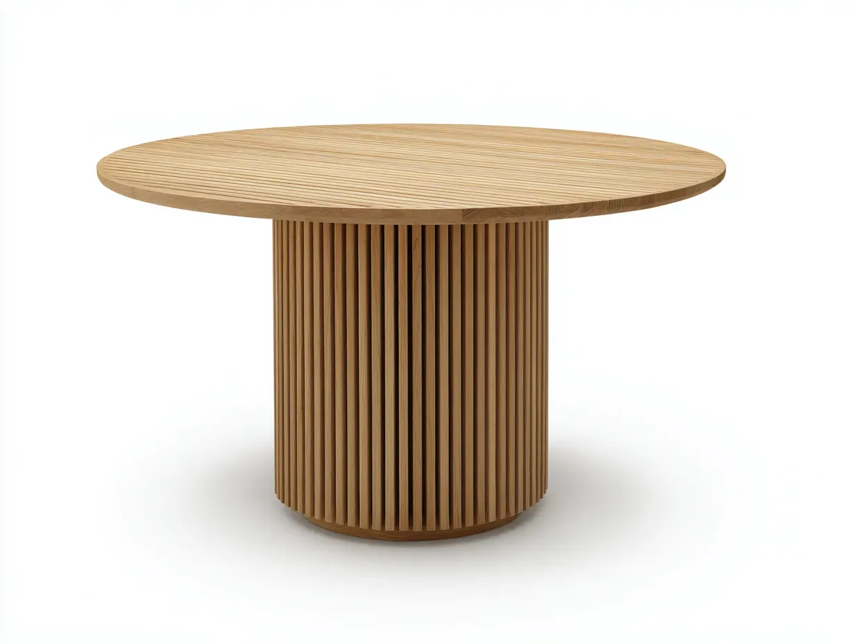Table de jardin-Bois massif-142 x 142 x 76 cm-Bois naturel clair-Style moderne-Noriaianest