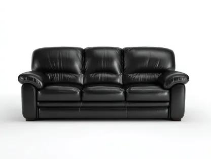 Canapé 3 places - cuir synthétique-bois - 220 x 93 x 86 cm - noir - style moderne confortable-Rinararoom