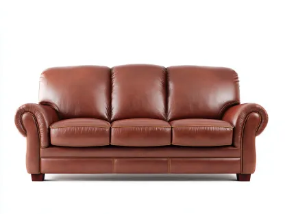 Canapé 3 places - cuir synthétique-bois - 231 x 99 x 88 cm - marron - style classique confortable-Rinararoom