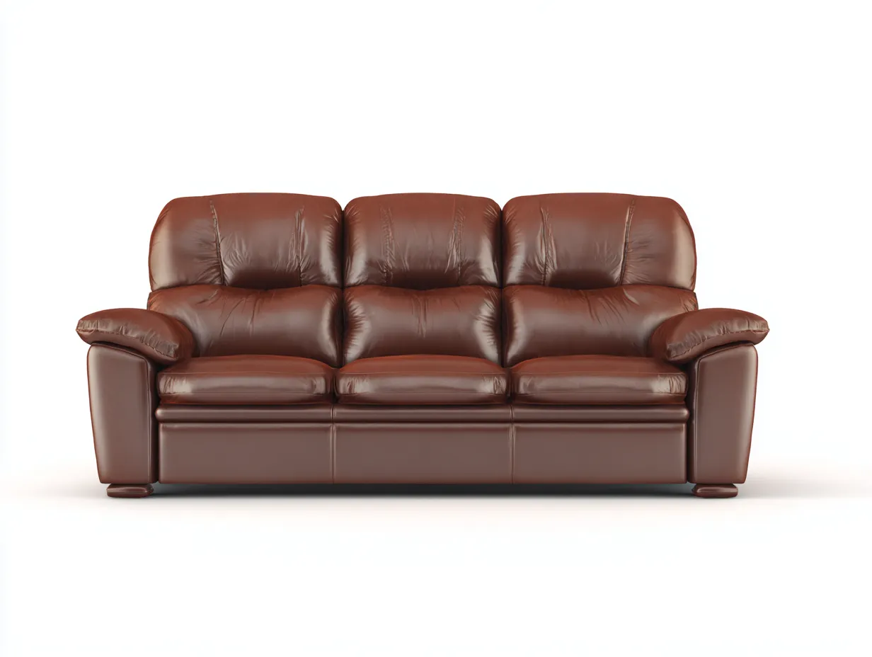 Canapé 3 places - cuir synthétique-bois - 229 x 100 x 91 cm - marron - style moderne confortable-Rinararoom