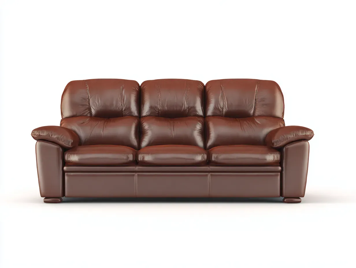 Canapé 3 places - cuir synthétique-bois - 229 x 100 x 91 cm - marron - style moderne confortable-Rinararoom