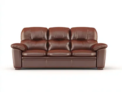 Canapé 3 places - cuir synthétique-bois - 229 x 100 x 91 cm - marron - style moderne confortable-Rinararoom