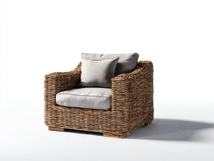 Fauteuil en rotin-rotin-tissu-98x94x105 cm-marron-gris-style naturel-Rinararoom