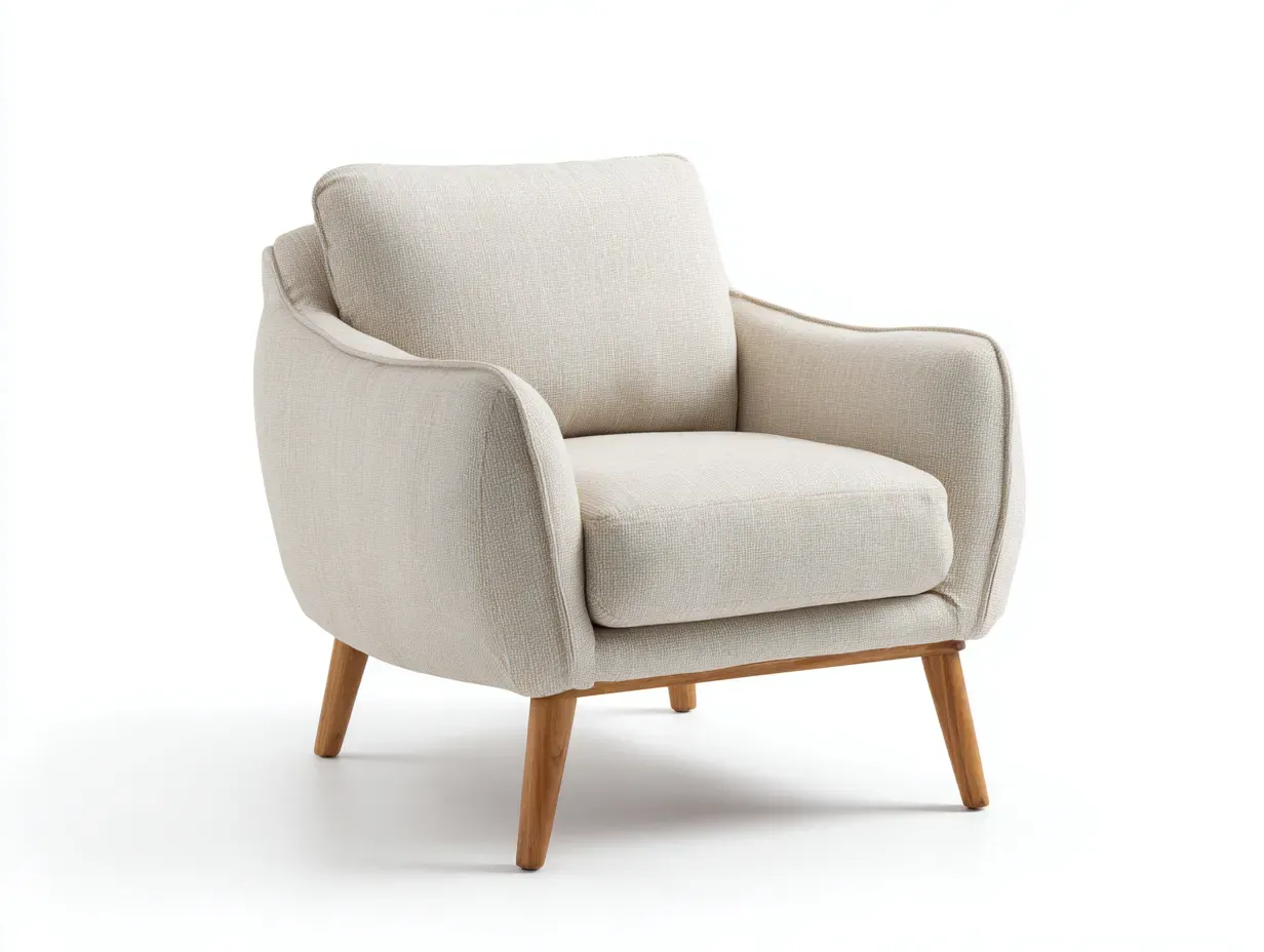 Fauteuil-tissu-bois-87 x 83 x 82 cm-beige-style scandinave-Damoocorner