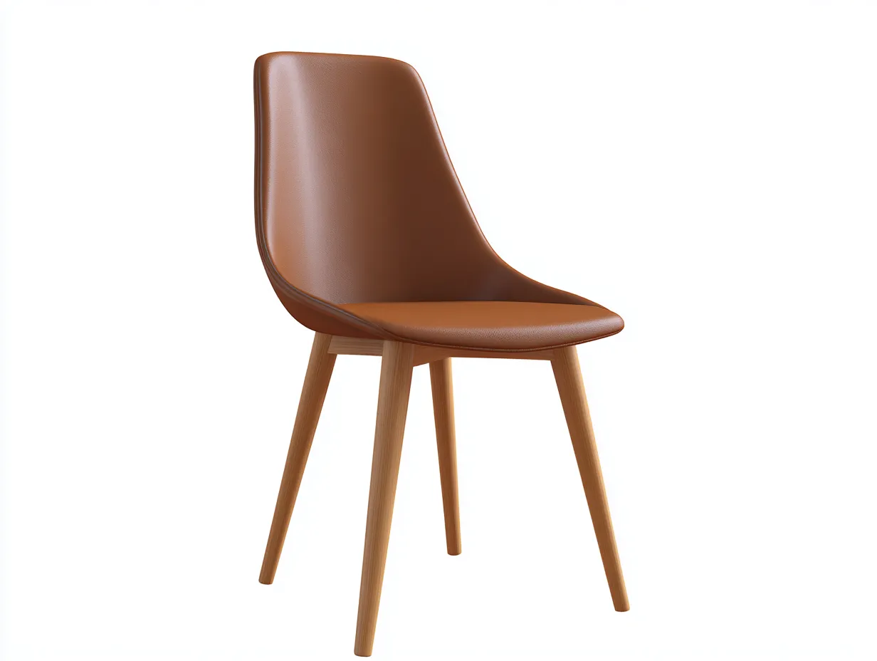 Chaise de salle à manger - similicuir-bois massif - 52 x 50 x 80 cm - marron - style contemporain-Damoocorner