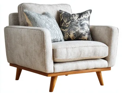 Fauteuil-tissu-bois-86 x 82 x 84 cm-beige-style moderne-Damoocorner