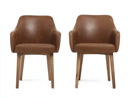 Chaise de salle à manger - similicuir-bois massif - 56 x 54 x 80 cm - marron - style contemporain-Damoocorner