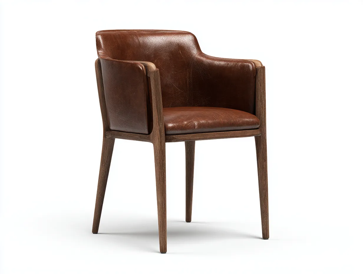 Chaise de salle à manger - similicuir-bois massif - 59 x 57 x 83 cm - brun foncé - style moderne-Damoocorner