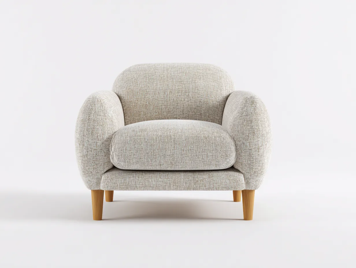 Fauteuil-tissu-bois-84 x 78 x 80 cm-beige-style nordique-Damoocorner