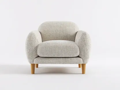 Fauteuil-tissu-bois-84 x 78 x 80 cm-beige-style nordique-Damoocorner