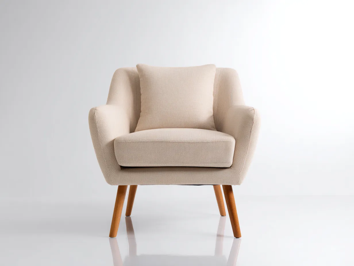 Fauteuil-tissu-bois-82 x 76 x 81 cm-beige-style contemporain-Damoocorner