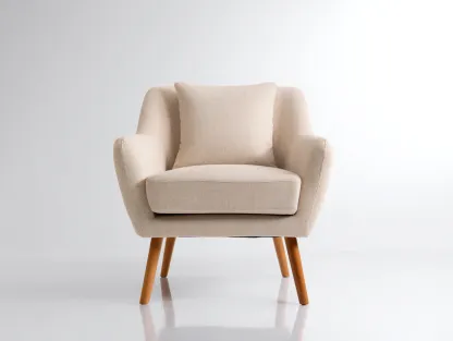 Fauteuil-tissu-bois-82 x 76 x 81 cm-beige-style contemporain-Damoocorner