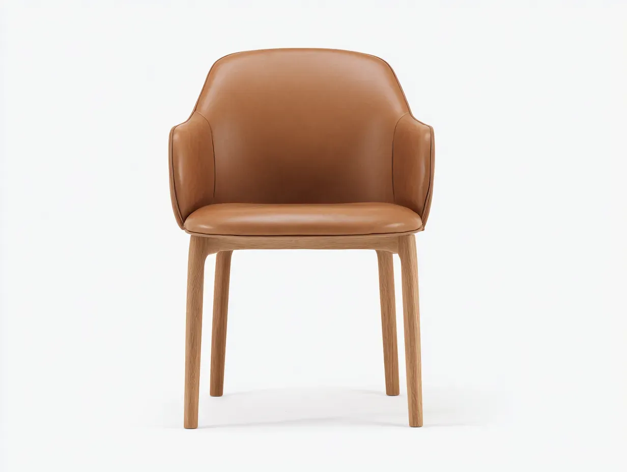 Chaise de salle à manger - similicuir-bois massif - 58 x 56 x 82 cm - marron - design moderne-Damoocorner