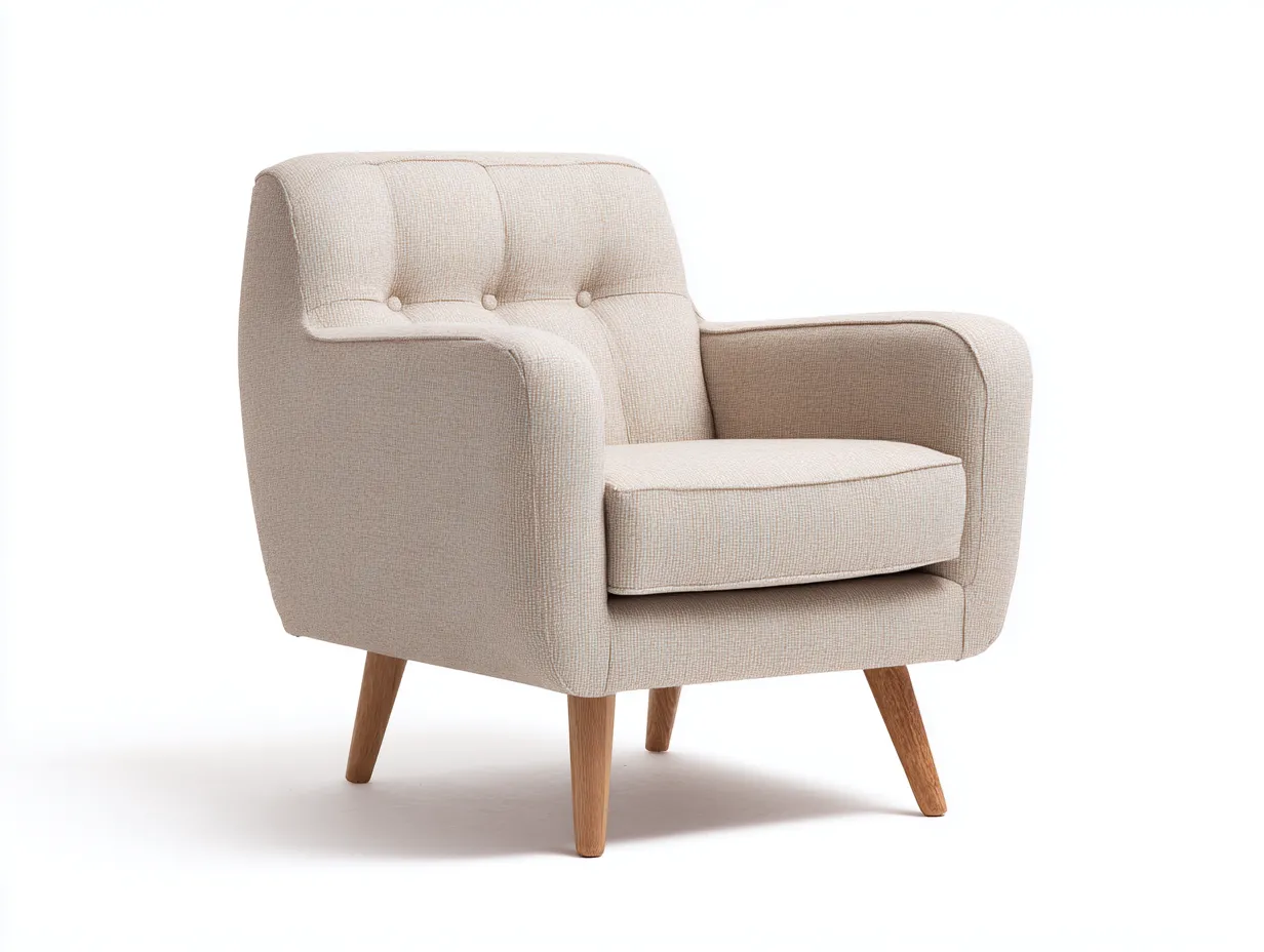 Fauteuil-tissu-bois-90 x 84 x 85 cm-beige-style contemporain-Damoocorner