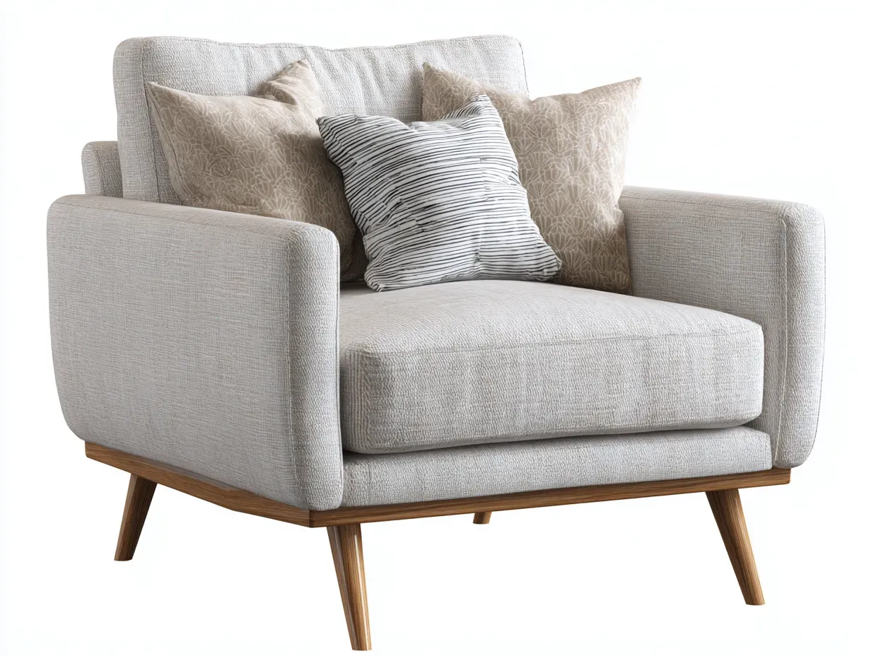 Fauteuil-tissu-bois-92 x 88 x 86 cm-beige-style contemporain-Damoocorner