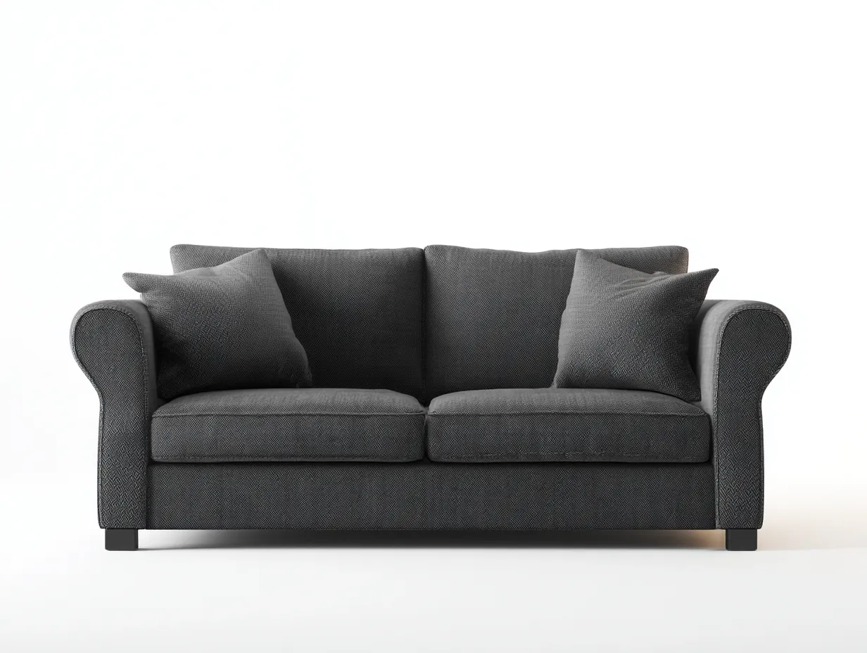 Canapé 2 places - tissu - 182 x 91 x 87 cm - gris anthracite - style classique confortable-Modiiohaus