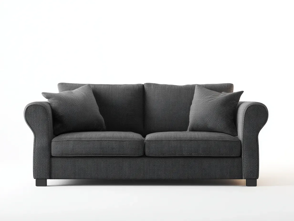 Canapé 2 places - tissu - 182 x 91 x 87 cm - gris anthracite - style classique confortable-Modiiohaus