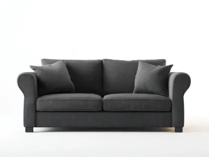 Canapé 2 places - tissu - 182 x 91 x 87 cm - gris anthracite - style classique confortable-Modiiohaus
