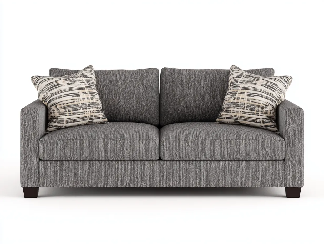 Canapé 2 places - tissu - 178 x 88 x 82 cm - gris foncé - style contemporain confortable-Modiiohaus