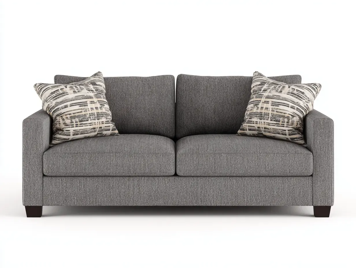 Canapé 2 places - tissu - 178 x 88 x 82 cm - gris foncé - style contemporain confortable-Modiiohaus