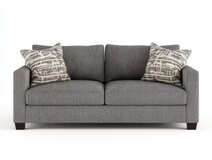 Canapé 2 places - tissu - 178 x 88 x 82 cm - gris foncé - style contemporain confortable-Modiiohaus