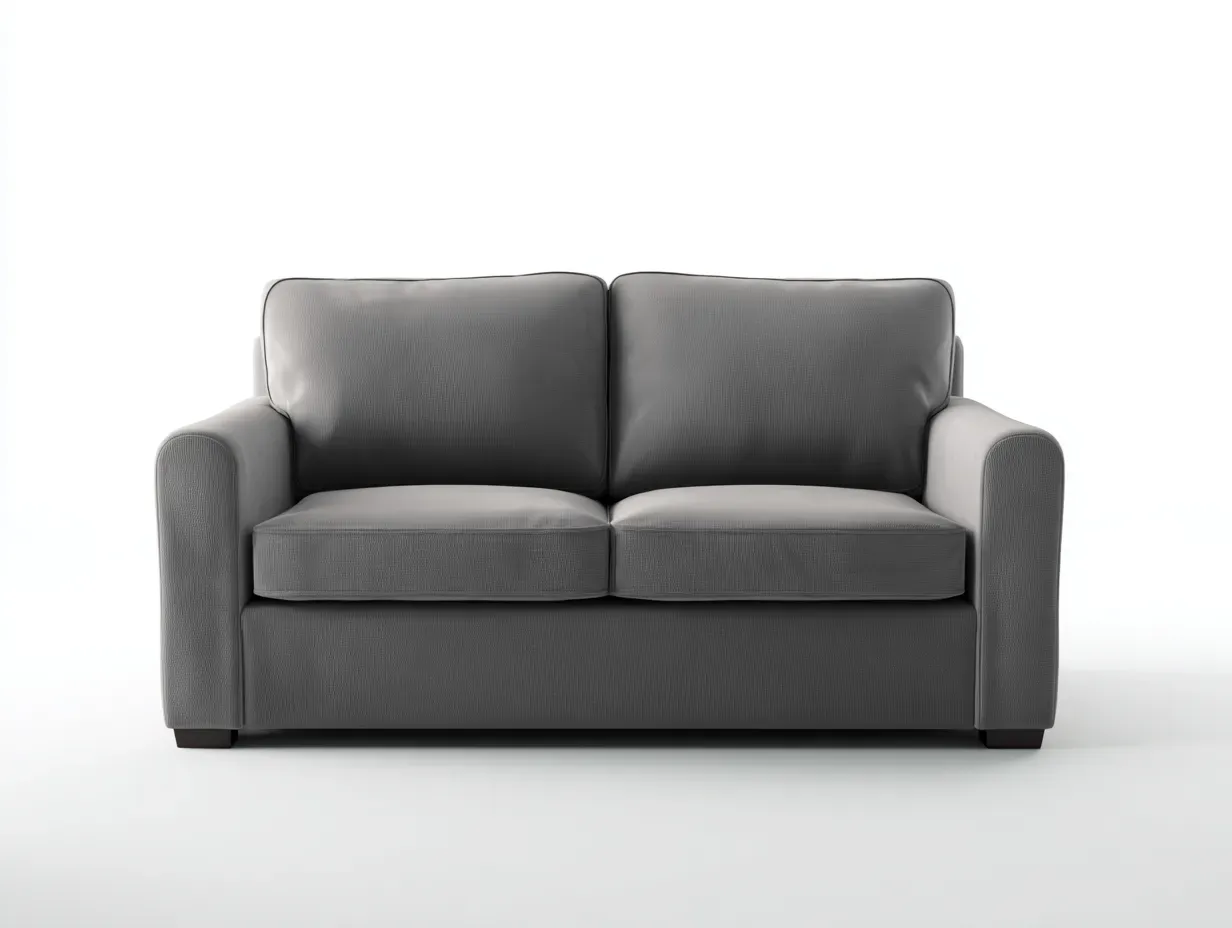 Canapé 2 places - cuir synthétique - 176 x 92 x 86 cm - gris foncé - style moderne sobre-Modiiohaus