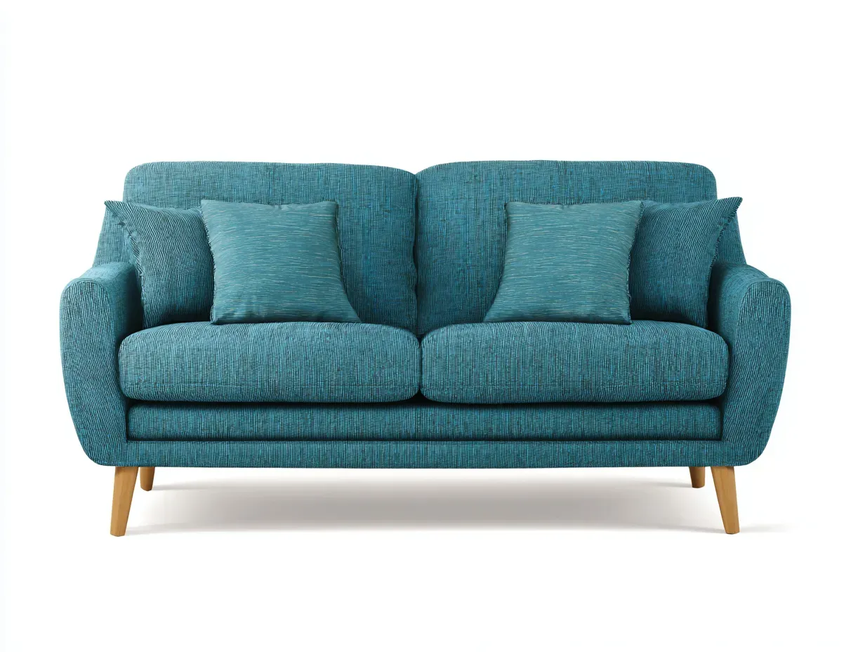 Canapé 2 places - tissu - 190 x 95 x 88 cm - vert canard - style contemporain moelleux-Modiiohaus