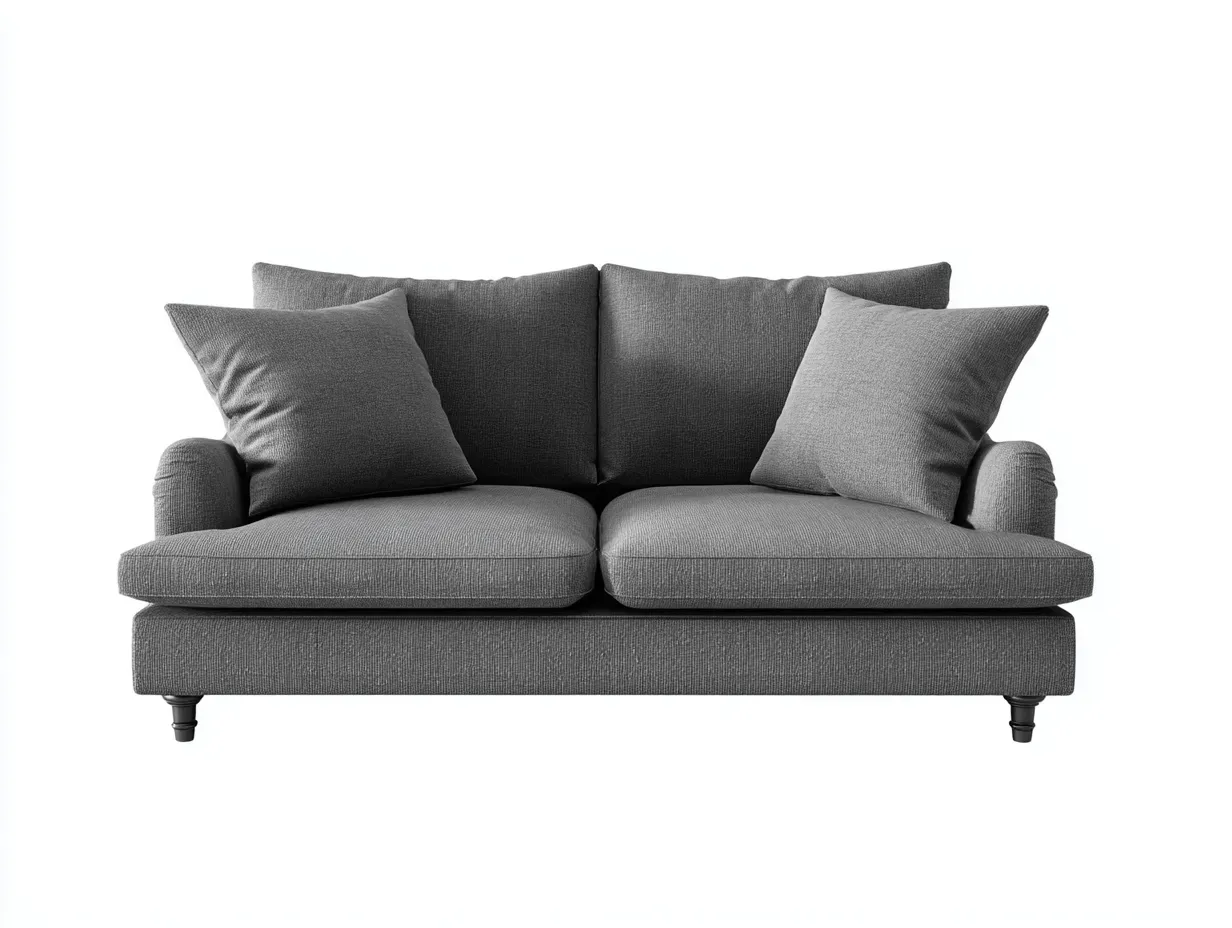 Canapé 2 places - tissu - 185 x 93 x 85 cm - gris moyen - style contemporain confortable-Modiiohaus