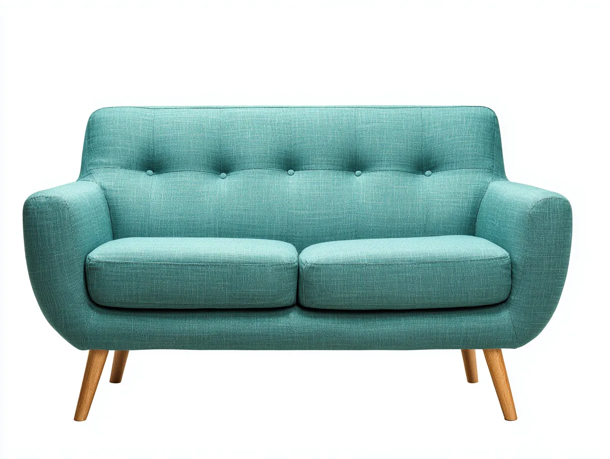Canapé 2 places - tissu - 162 x 84 x 79 cm - vert turquoise - style moderne scandinave-Modiiohaus