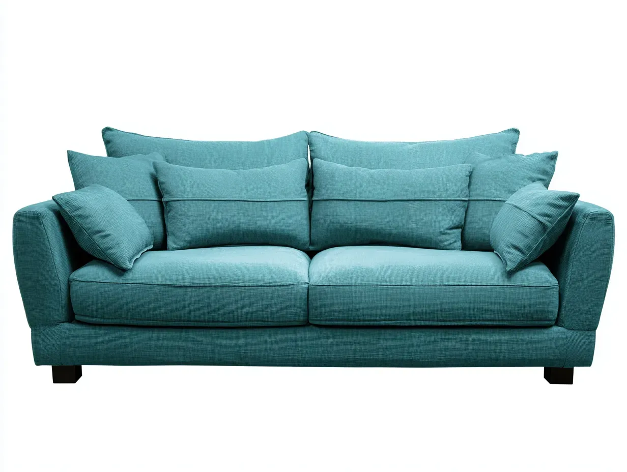Canapé 2 places - tissu - 190 x 95 x 88 cm - vert canard - style contemporain moelleux-Modiiohaus