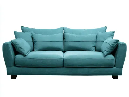 Canapé 2 places - tissu - 190 x 95 x 88 cm - vert canard - style contemporain moelleux-Modiiohaus