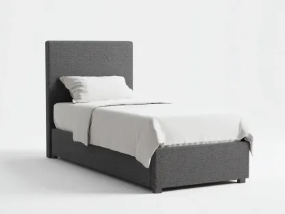 Lit simple-tissu-203 x 94 x 92 cm-gris foncé-style moderne-Modiiohaus