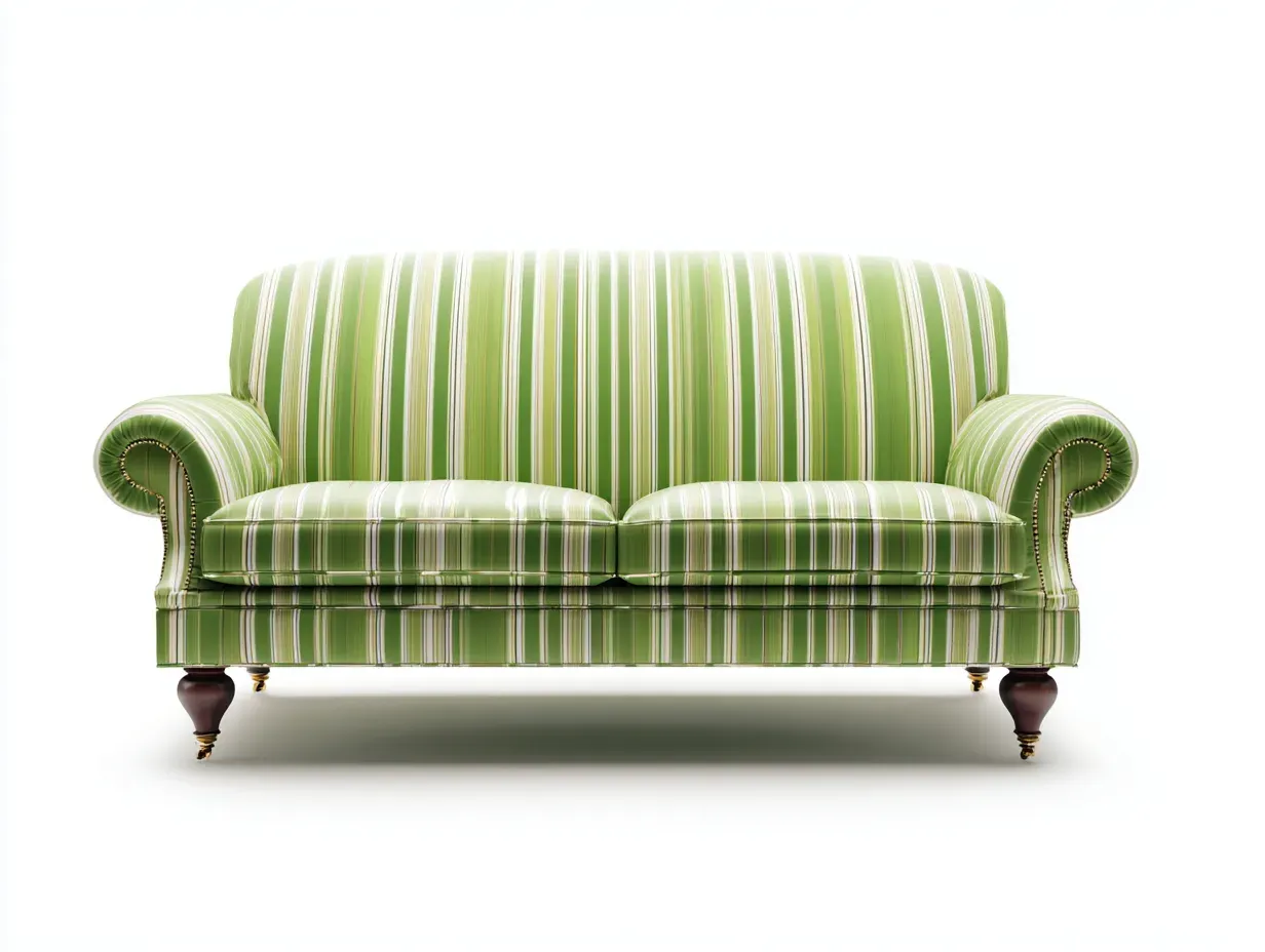 Canapé 2 places - tissu - 172 x 85 x 90 cm - vert-blanc - style classique élégant-Modiiohaus