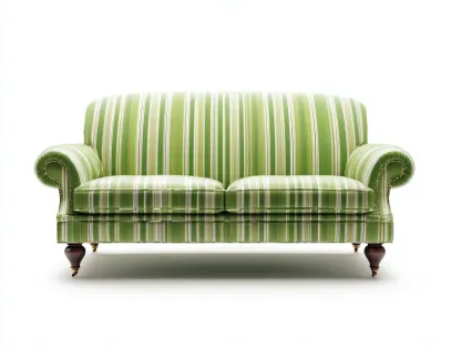 Canapé 2 places - tissu - 172 x 85 x 90 cm - vert-blanc - style classique élégant-Modiiohaus