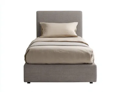 Lit simple-tissu-200 x 97 x 90 cm-gris taupe-style contemporain-Modiiohaus
