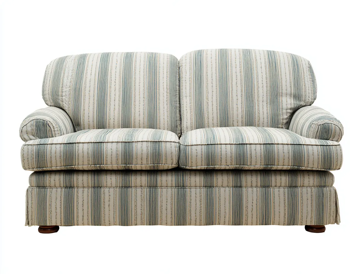 Canapé 2 places - tissu - 174 x 90 x 86 cm - beige-vert - style classique doux-Modiiohaus