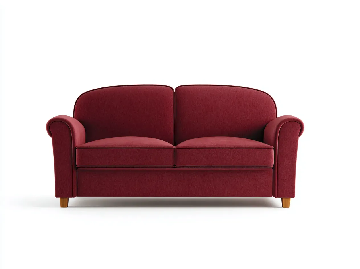 Canapé 2 places - tissu - 170 x 89 x 84 cm - rouge bordeaux - style classique chaleureux-Modiiohaus