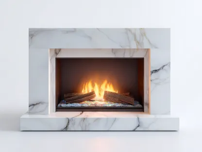 Cheminée électrique-Marbre reconstitué-MDF-134 x 31 x 92 cm-Blanc veiné-Style moderne-Dosolialiving