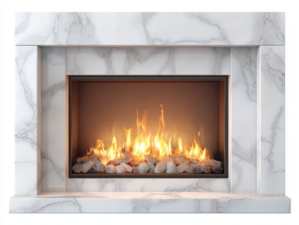 Cheminée électrique - pierre artificielle-verre-métal - 130x28x85 cm - blanc-gris - style moderne élégant-Dosolialiving