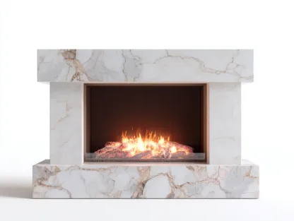 Cheminée électrique-Marbre reconstitué-MDF-150 x 36 x 96 cm-Blanc veiné-Style moderne-Dosolialiving