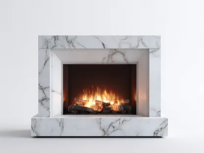 Cheminée électrique-Marbre reconstitué-MDF-128 x 30 x 95 cm-Blanc veiné-Style moderne-Dosolialiving
