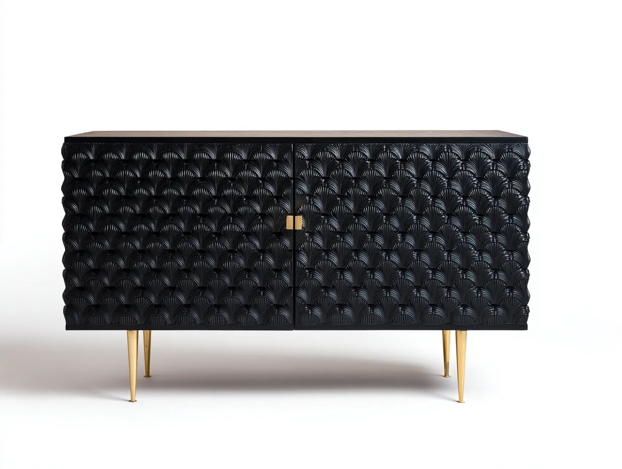 Meuble d'entrée-bois-métal-150 x 40 x 72 cm-noir-doré-style moderne-Sonamodecor