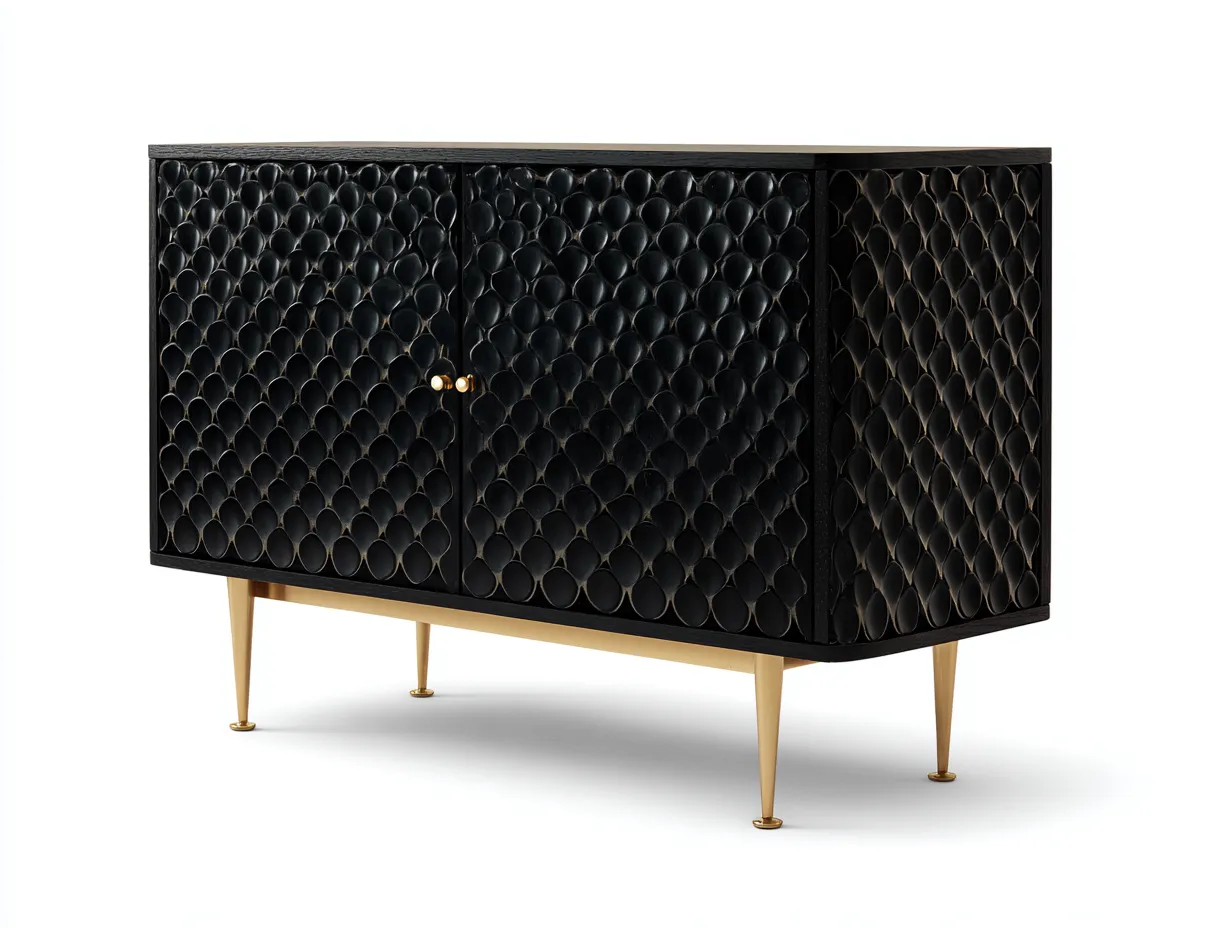 Meuble d'entrée-bois-métal-165 x 42 x 74 cm-noir-doré-style moderne-Sonamodecor