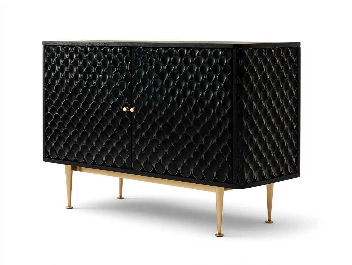 Meuble d'entrée-bois-métal-165 x 42 x 74 cm-noir-doré-style moderne-Sonamodecor