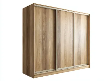 Armoire-Bois massif-métal-198 x 65 x 212 cm-Chêne clair-Style moderne coulissant-Sonamodecor