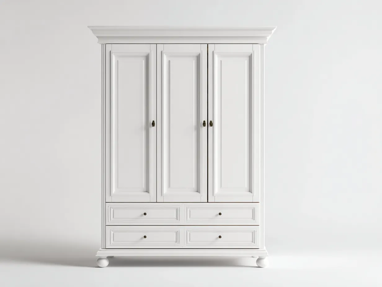 Armoire-MDF-168 x 58 x 218 cm-Blanc-Style classique-Sonamodecor