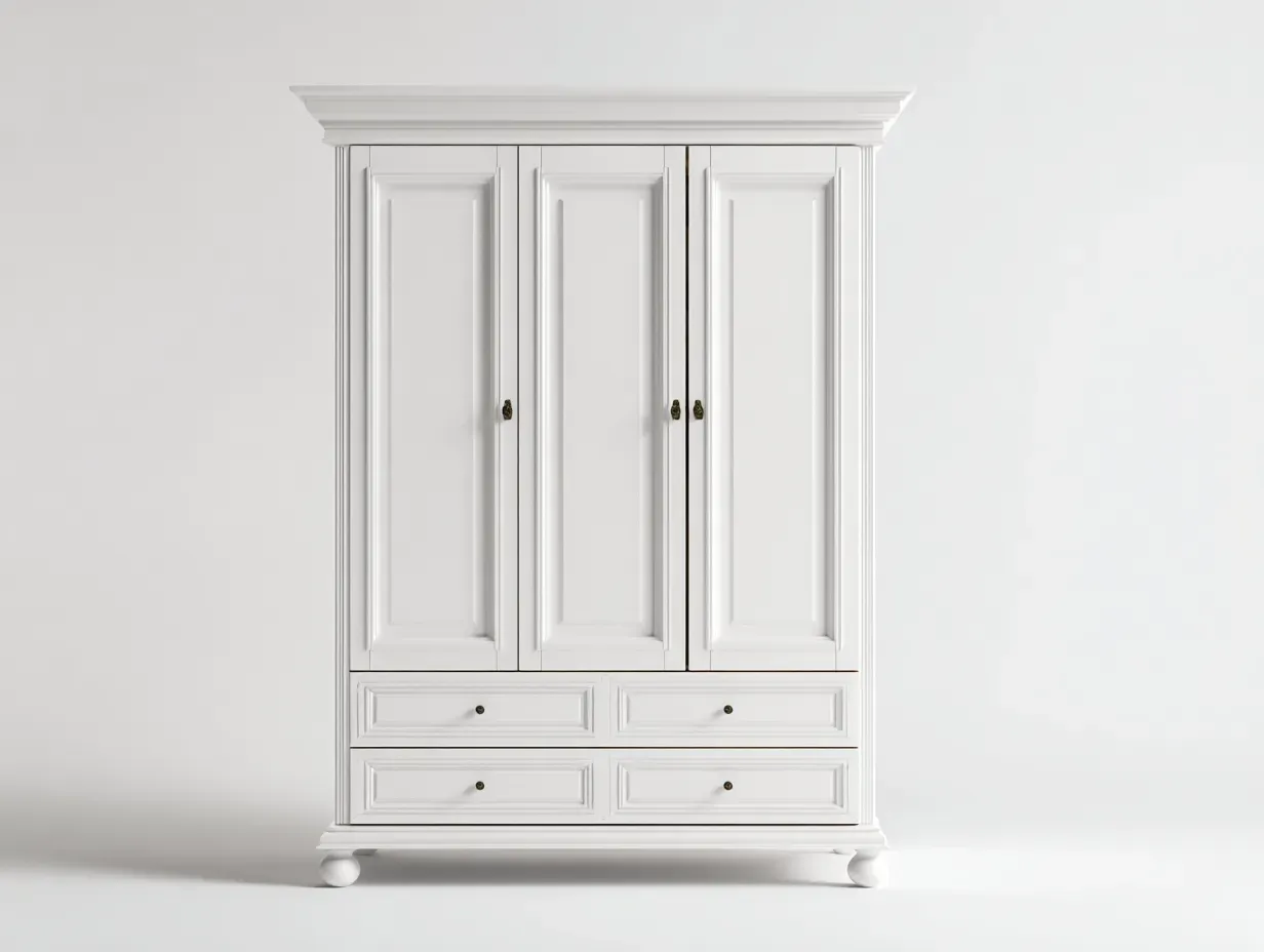 Armoire-MDF-168 x 58 x 218 cm-Blanc-Style classique-Sonamodecor