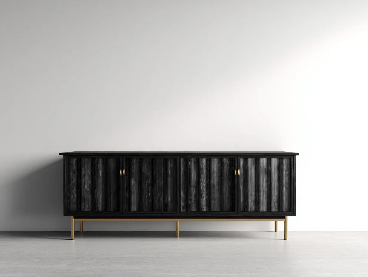 Meuble d'entrée-bois-métal-210 x 48 x 76 cm-noir-doré-style moderne-Sonamodecor