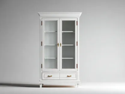 Vitrine - Bois-Verre - 90 x 43 x 188 cm - Blanc - Style élégant-Roriamidecor