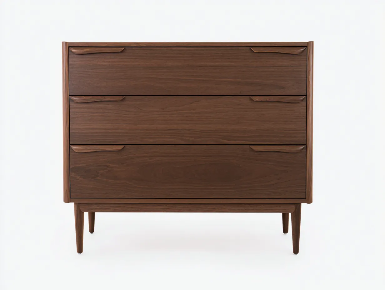 Commode-bois massif-96 x 46 x 92 cm-noyer-style rétro-Soviavanest
